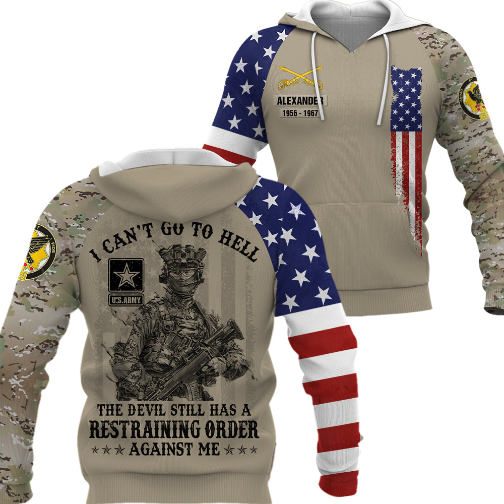 Custom All Over Print Shirt I Can't Go To Hell The Devil Still Has Restraining Order Against Me Simple Black Custom Gift For Veteran K1702 Trhn
