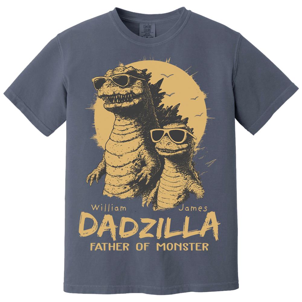 Personalized Dadzilla T-Shirt Father Day Gifts for Dad Funny Papa Tshirt Cool Daddy Dinosaur Tee Hv01