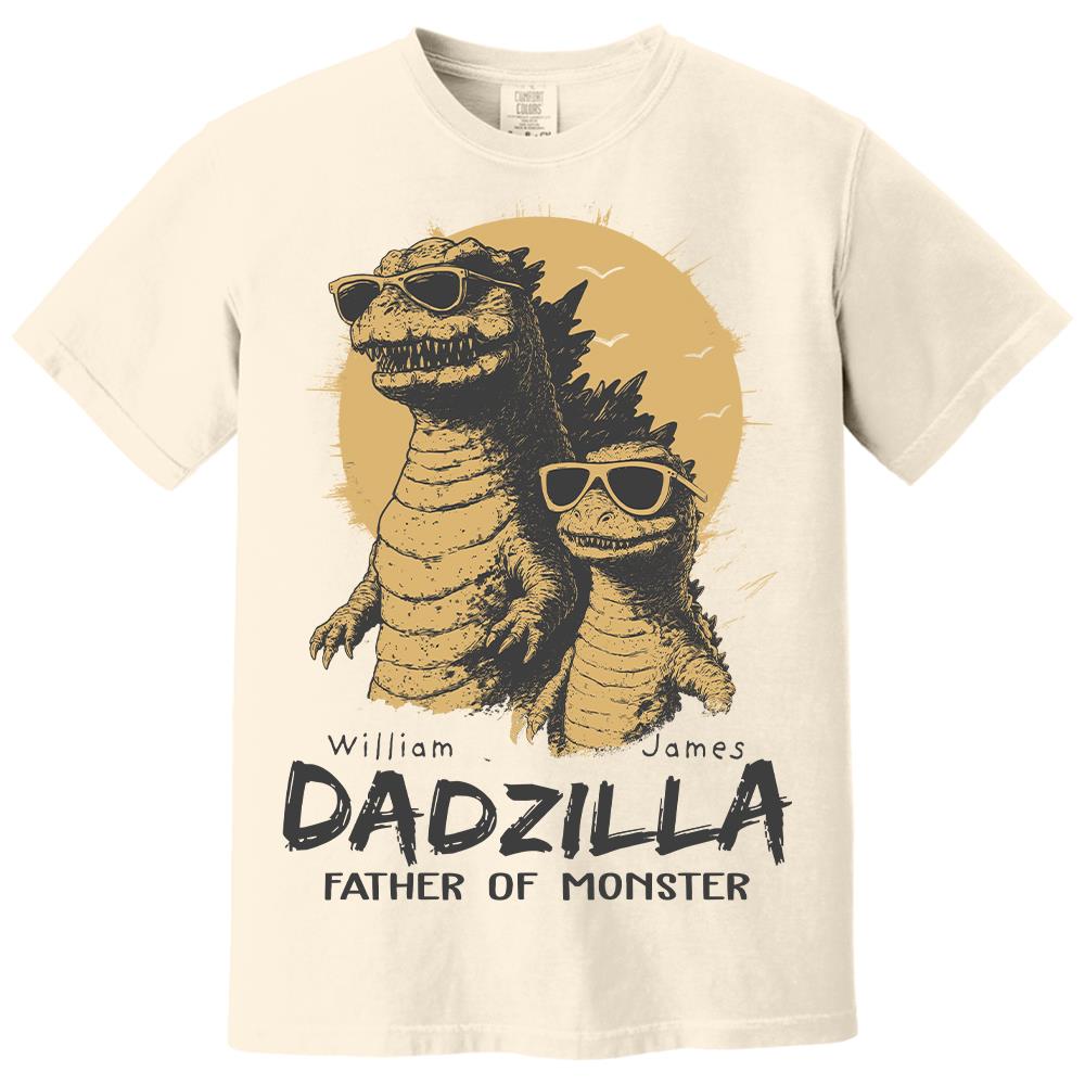 Personalized Dadzilla T-Shirt Father Day Gifts for Dad Funny Papa Tshirt Cool Daddy Dinosaur Tee Hv01