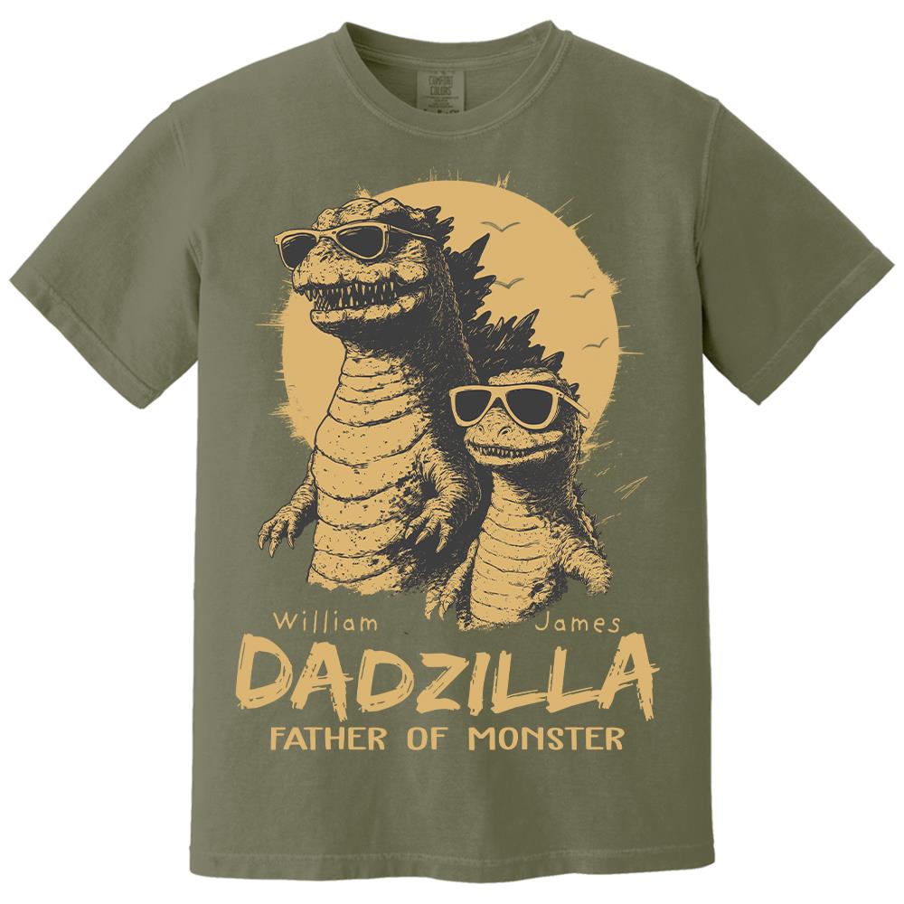 Personalized Dadzilla T-Shirt Father Day Gifts for Dad Funny Papa Tshirt Cool Daddy Dinosaur Tee Hv01