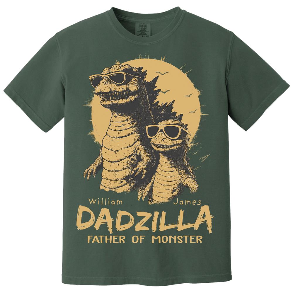 Personalized Dadzilla T-Shirt Father Day Gifts for Dad Funny Papa Tshirt Cool Daddy Dinosaur Tee Hv01