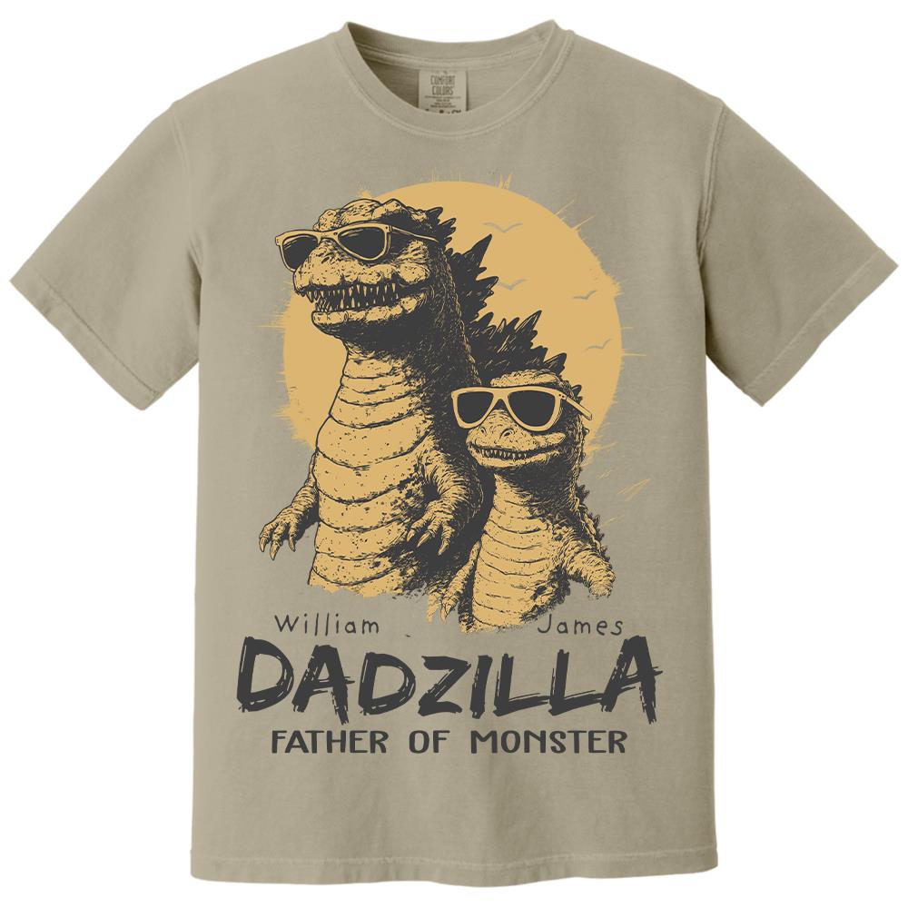 Personalized Dadzilla T-Shirt Father Day Gifts for Dad Funny Papa Tshirt Cool Daddy Dinosaur Tee Hv01