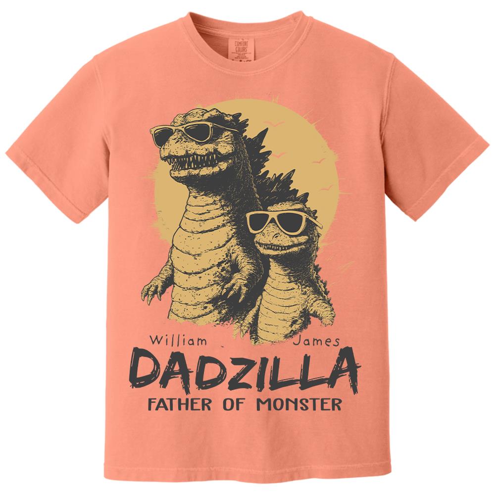 Personalized Dadzilla T-Shirt Father Day Gifts for Dad Funny Papa Tshirt Cool Daddy Dinosaur Tee Hv01