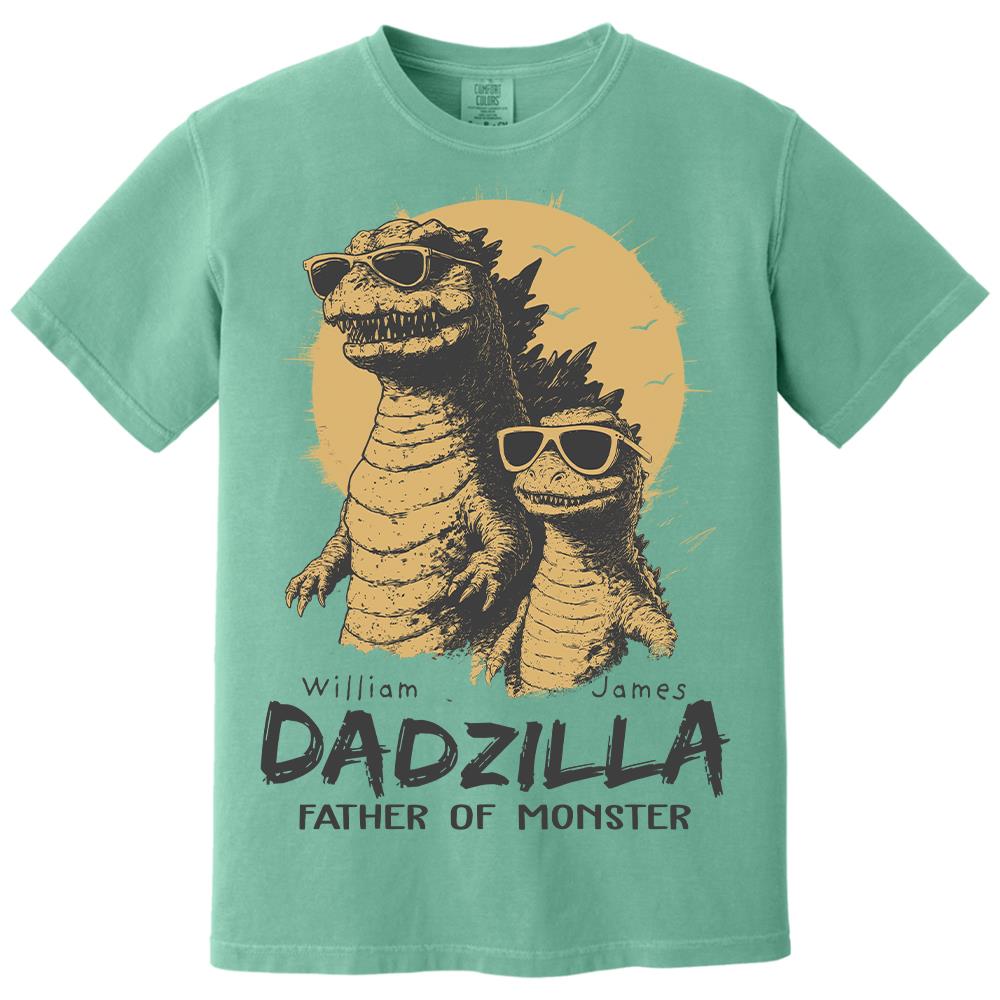 Personalized Dadzilla T-Shirt Father Day Gifts for Dad Funny Papa Tshirt Cool Daddy Dinosaur Tee Hv01