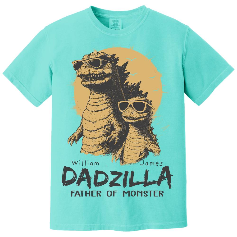 Personalized Dadzilla T-Shirt Father Day Gifts for Dad Funny Papa Tshirt Cool Daddy Dinosaur Tee Hv01