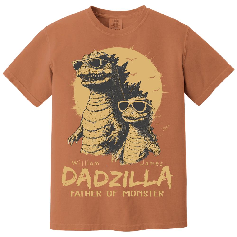 Personalized Dadzilla T-Shirt Father Day Gifts for Dad Funny Papa Tshirt Cool Daddy Dinosaur Tee Hv01