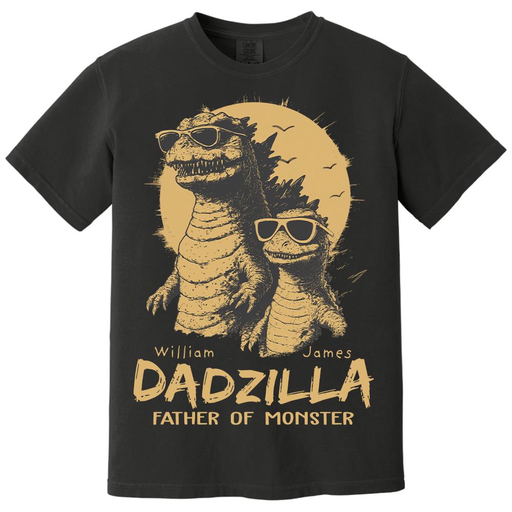 Personalized Dadzilla T-Shirt Father Day Gifts for Dad Funny Papa Tshirt Cool Daddy Dinosaur Tee Hv01