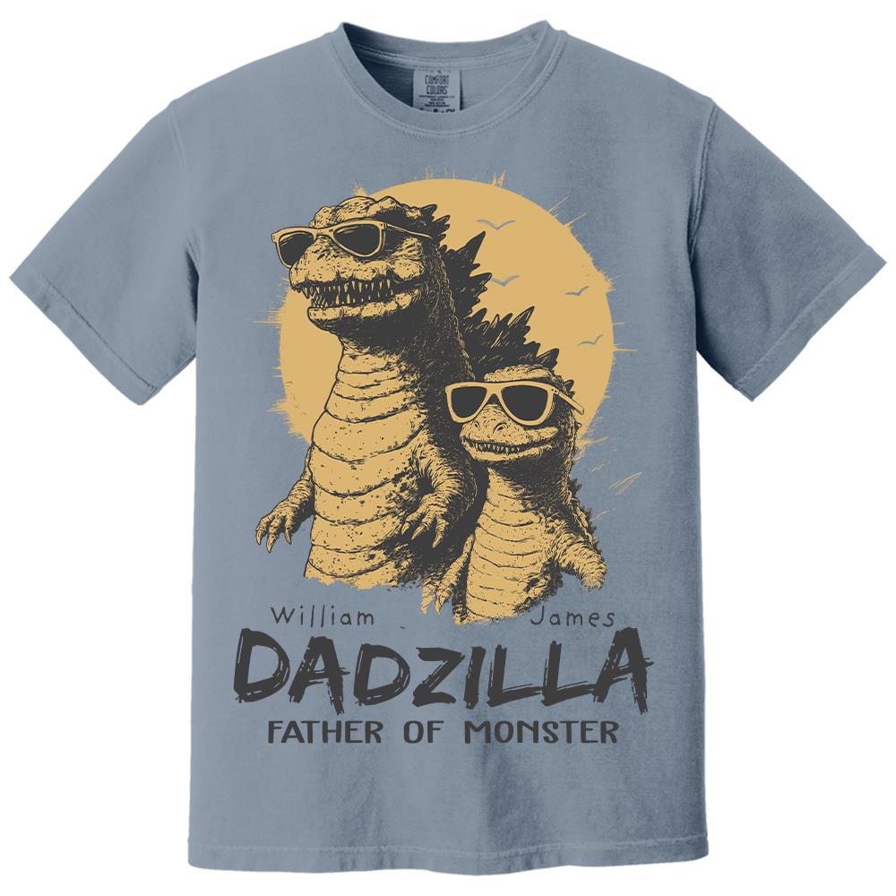 Personalized Dadzilla T-Shirt Father Day Gifts for Dad Funny Papa Tshirt Cool Daddy Dinosaur Tee Hv01