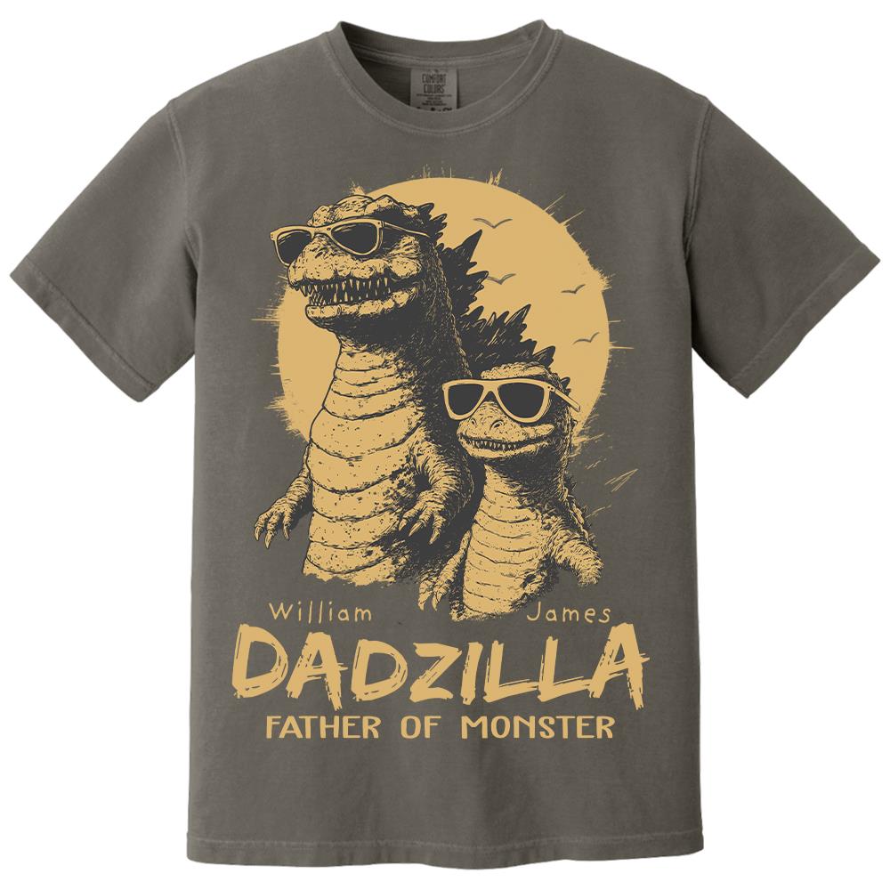 Personalized Dadzilla T-Shirt Father Day Gifts for Dad Funny Papa Tshirt Cool Daddy Dinosaur Tee Hv01