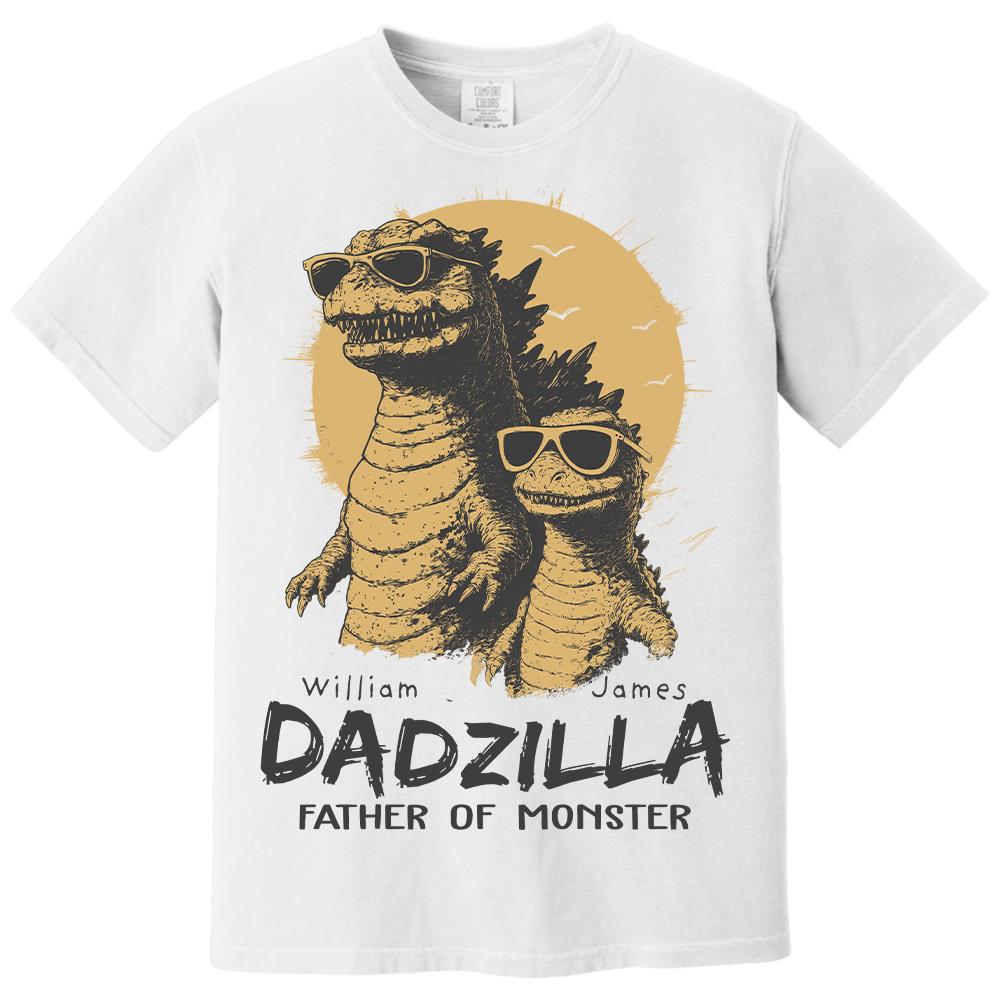Personalized Dadzilla T-Shirt Father Day Gifts for Dad Funny Papa Tshirt Cool Daddy Dinosaur Tee Hv01
