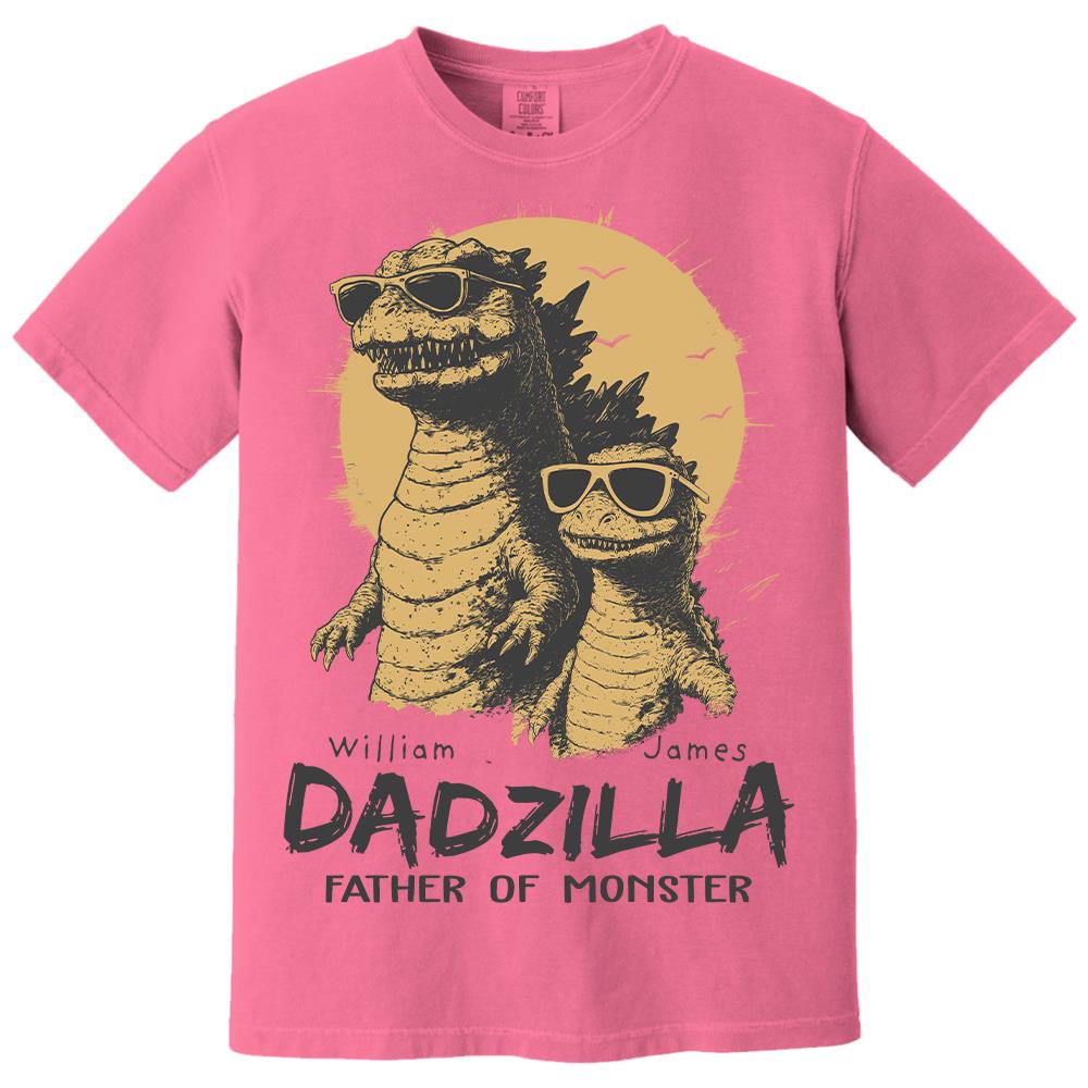 Personalized Dadzilla T-Shirt Father Day Gifts for Dad Funny Papa Tshirt Cool Daddy Dinosaur Tee Hv01