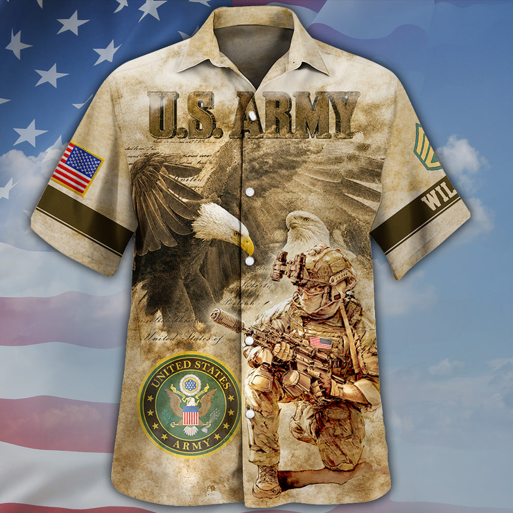 Personalized All Over Print Shirt Eagle Soldier America Military Gift Available All Military Branches K1702 MT2