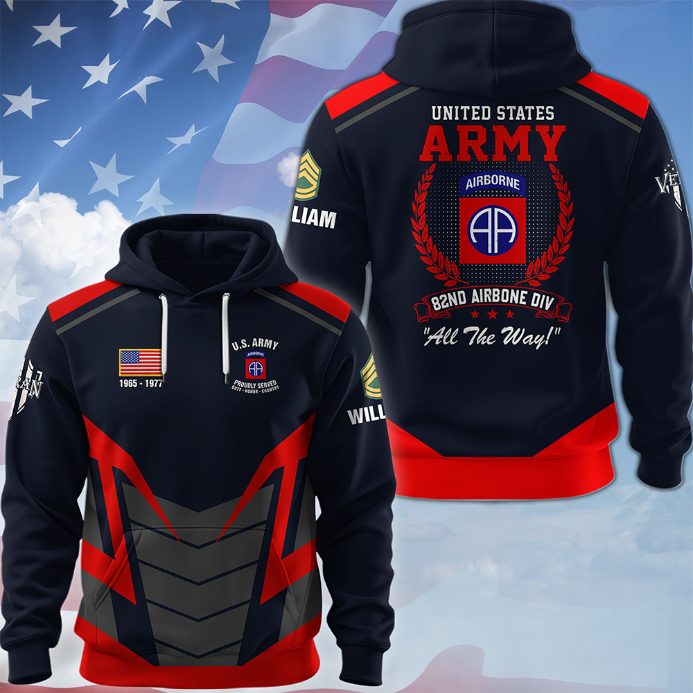 Personalized All Over Print Shirt Custom Unit Patches Military Available All Military Branch Gift For Veterans Dad, Grandpa K1702 MT2