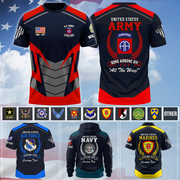 Personalized All Over Print Shirt Custom Unit Patches Military Available All Military Branch Gift For Veterans Dad, Grandpa K1702 MT2