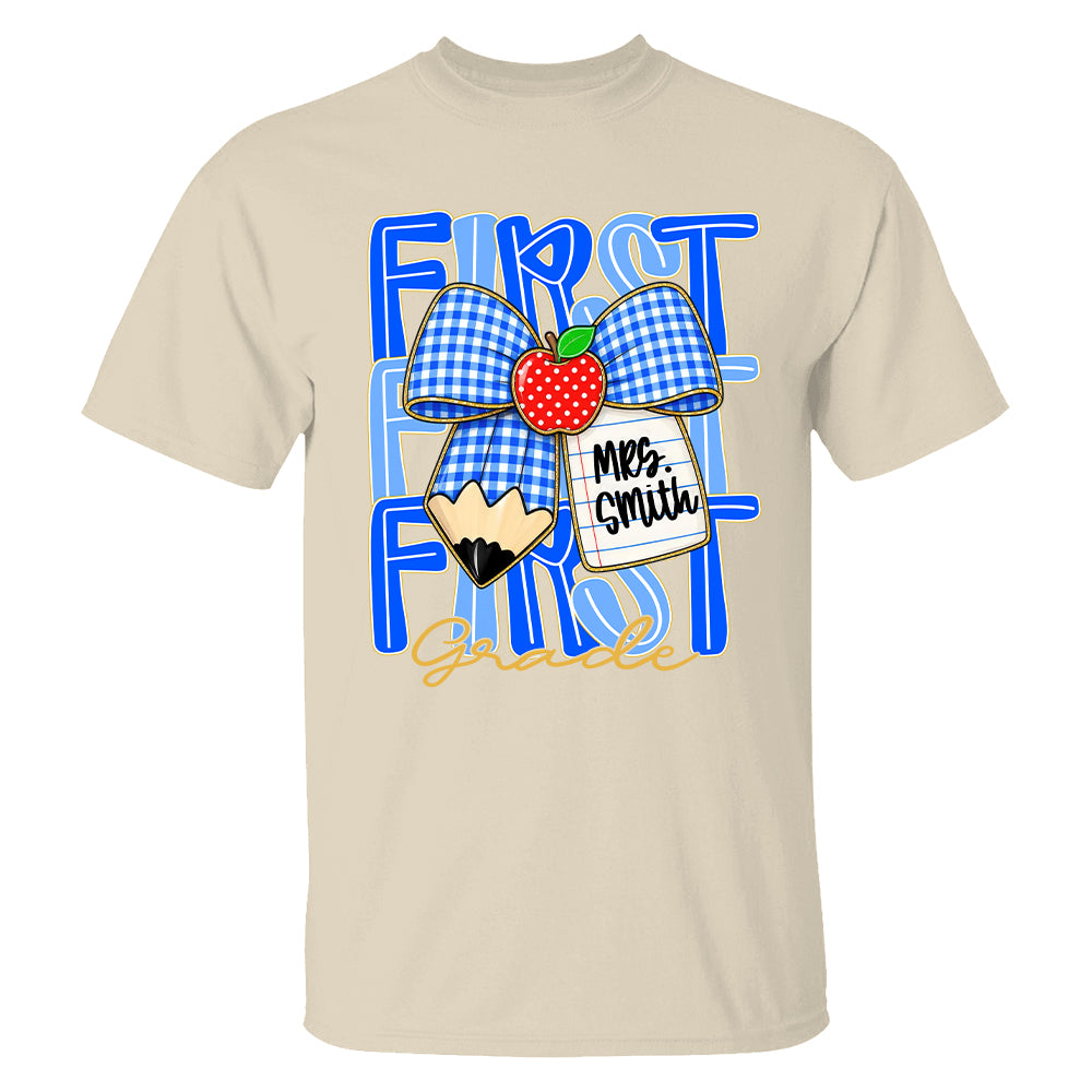 Custom Teacher Grade Shirt, Personalized Teacher Name Tee, Back To School Teacher Team Shirt T24