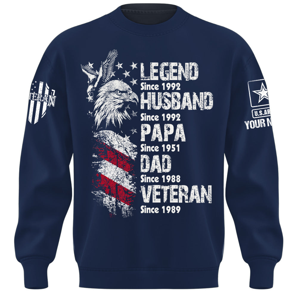 Personalized Shirt Legend Veteran Husband Dad Grandpa Gift For Veterans Available All Military Branches K1702 MT2