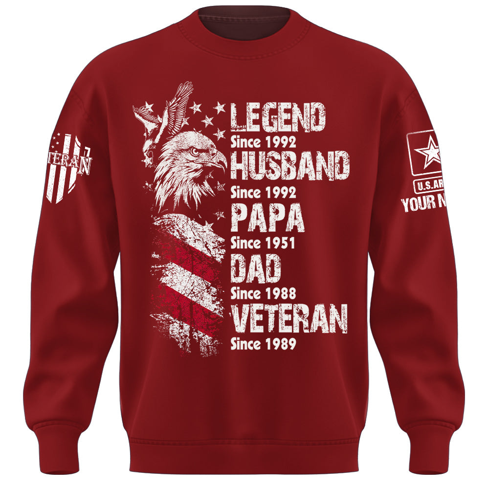 Personalized Shirt Legend Veteran Husband Dad Grandpa Gift For Veterans Available All Military Branches K1702 MT2