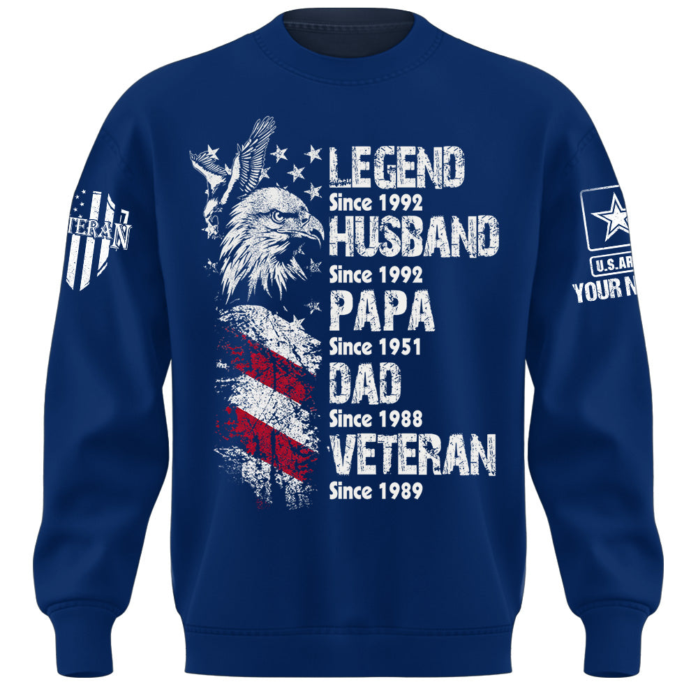 Personalized Shirt Legend Veteran Husband Dad Grandpa Gift For Veterans Available All Military Branches K1702 MT2