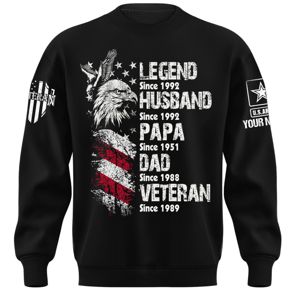 Personalized Shirt Legend Veteran Husband Dad Grandpa Gift For Veterans Available All Military Branches K1702 MT2
