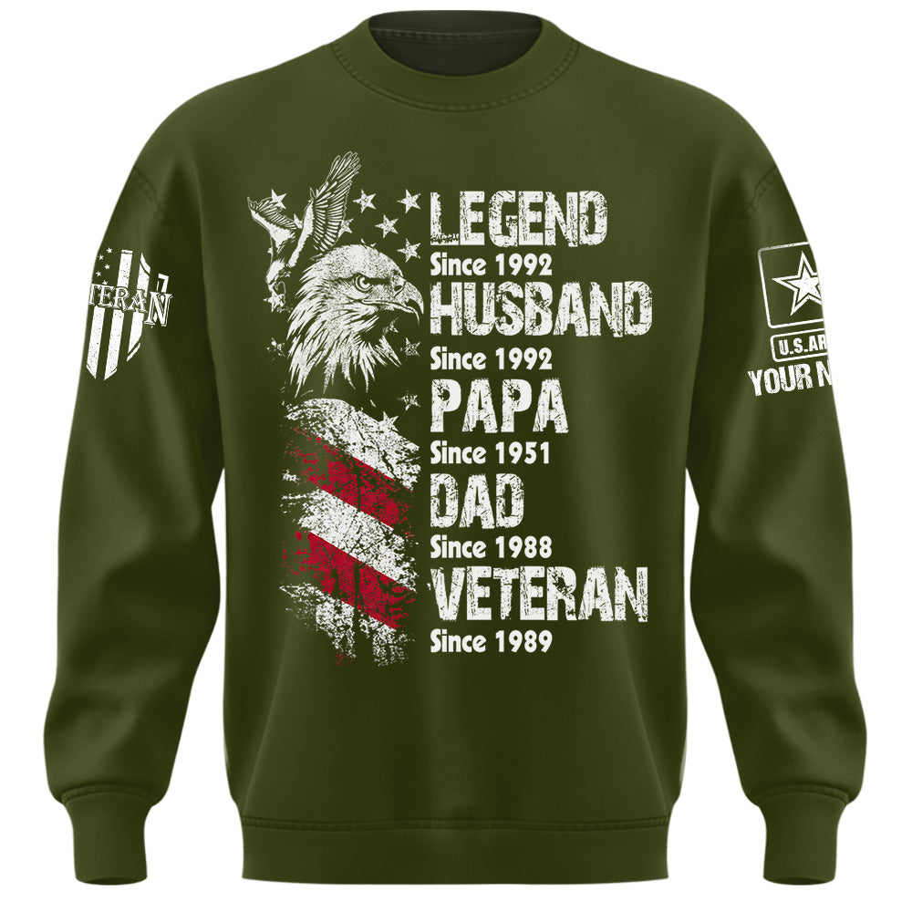 Personalized Shirt Legend Veteran Husband Dad Grandpa Gift For Veterans Available All Military Branches K1702 MT2