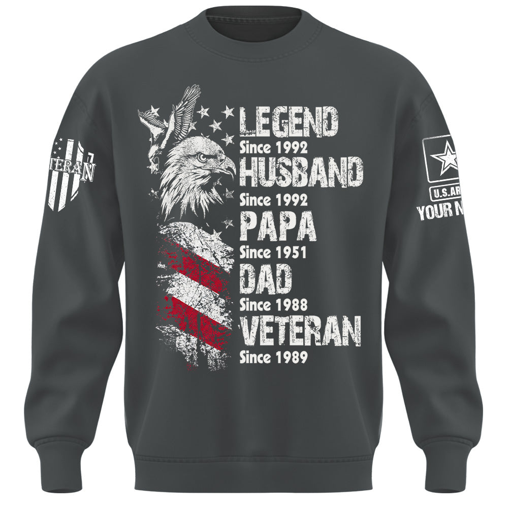 Personalized Shirt Legend Veteran Husband Dad Grandpa Gift For Veterans Available All Military Branches K1702 MT2