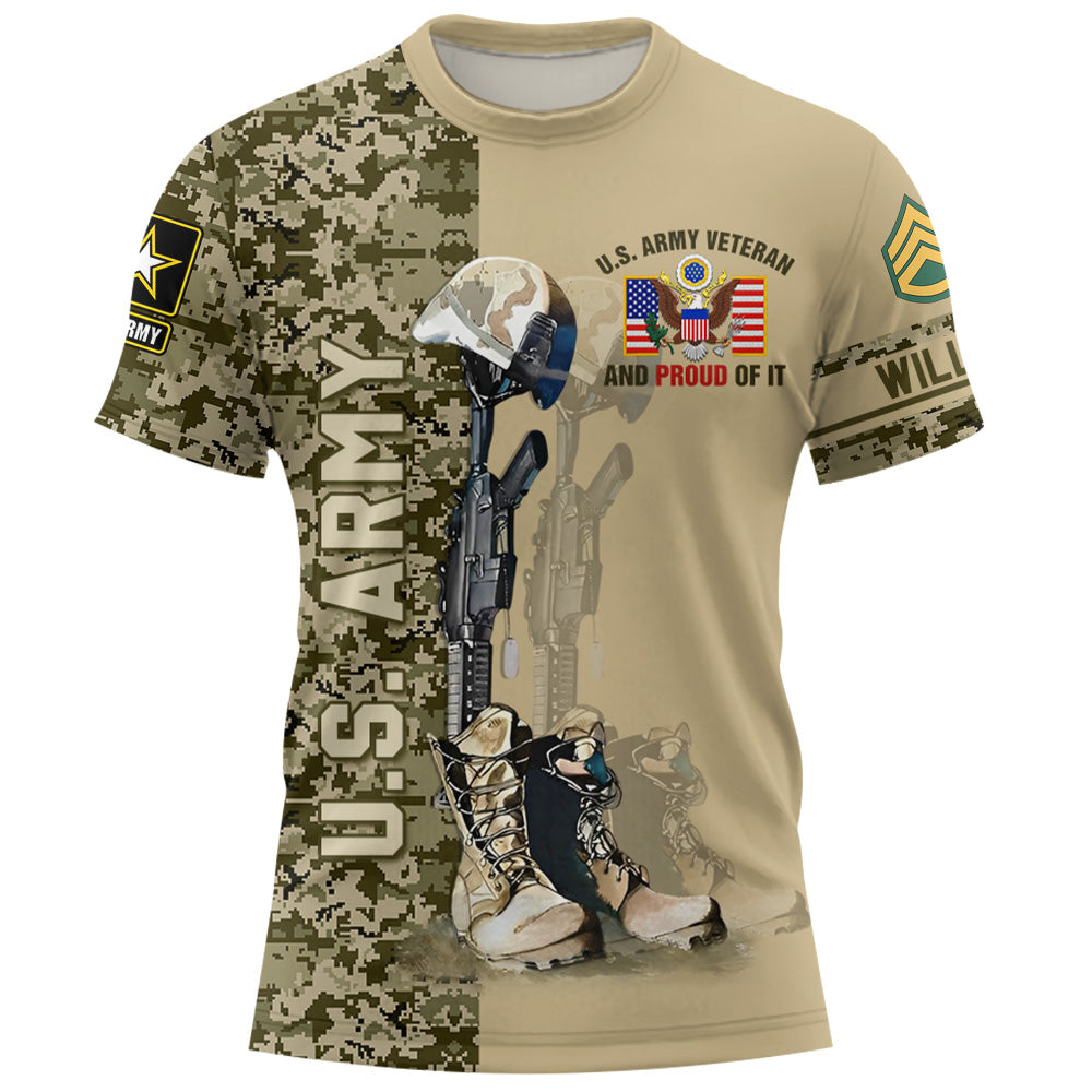 Personalized All Over Print Shirt Us Veteran And Proud Of It Custom All Military Branches Gift For Veterans K1702 Trhn