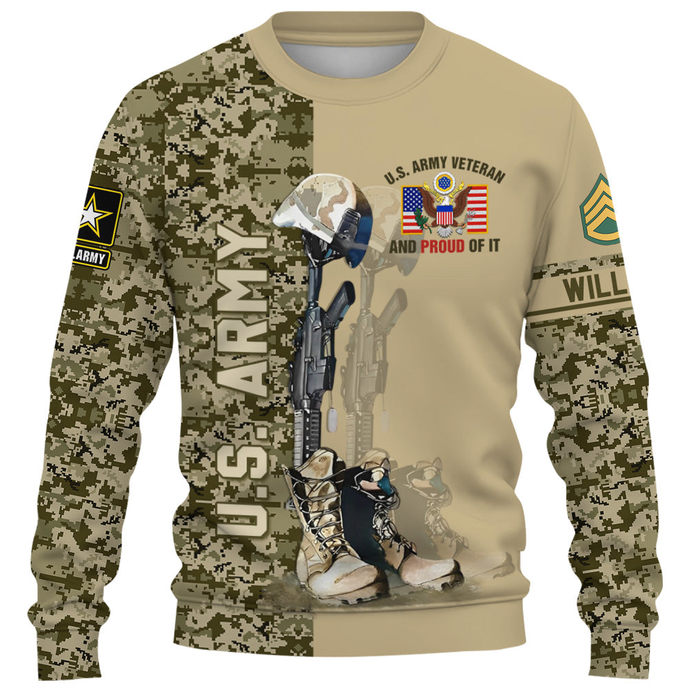 Personalized All Over Print Shirt Us Veteran And Proud Of It Custom All Military Branches Gift For Veterans K1702 Trhn
