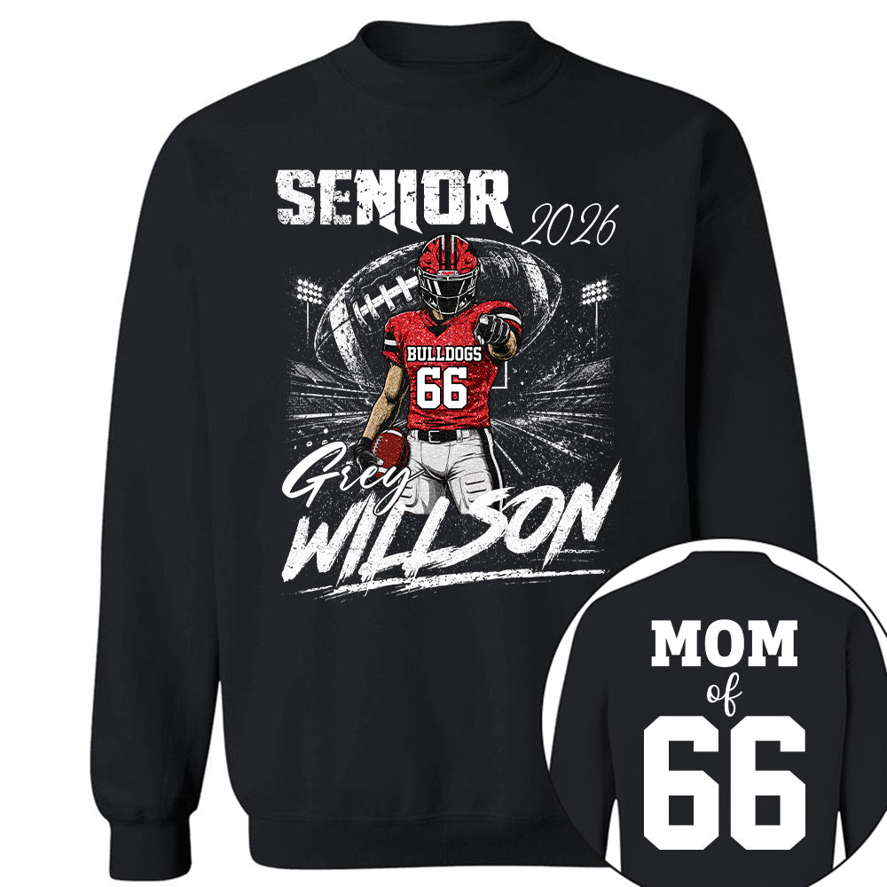 Personalized Senior Football Shirt, Custom Player Name Number Tee, Football Mom Senior Night Gift, Senior Football Mom Gift Na02 T24