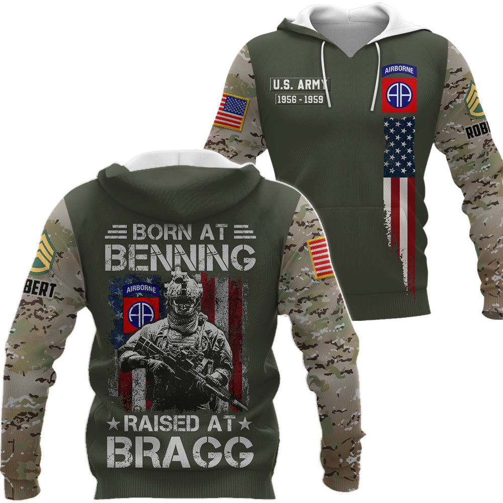 Personalized Shirt Born At Benning Raised At Bragg Custom Military Base Gift For Veteran K1702 Trhn