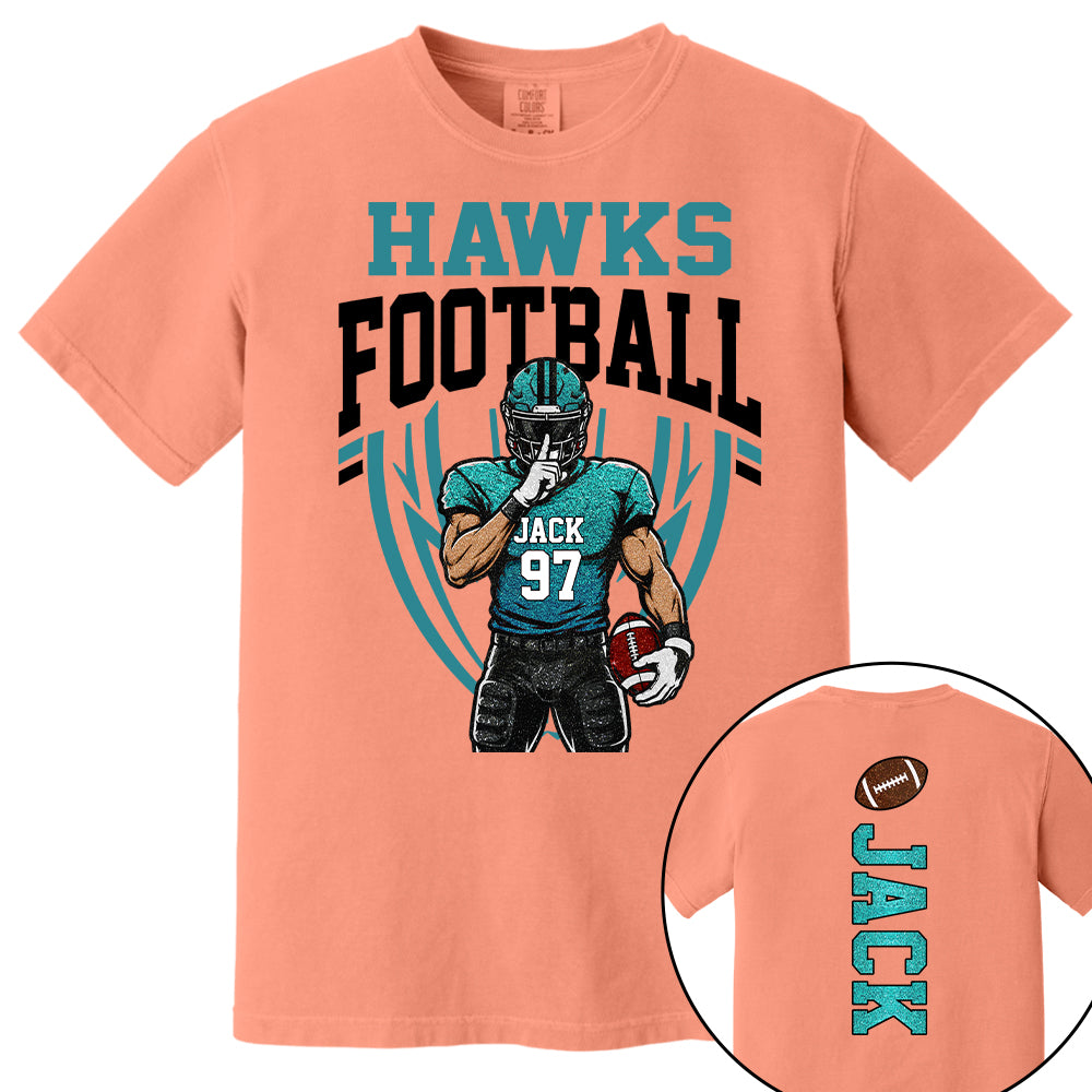 Custom Football Team Name & Number Shirt Football Mom Shirt Football Team Shirt Game Day Shirt Gift for Mom High School Football Cheer Shirt