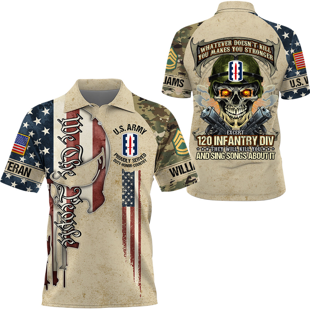 Custom All Over Print Shirt Whatever Doesn't Kill You Makes You Stronger Skull Pattern Camouflage Military Gift For Veterans K1702 Trhn