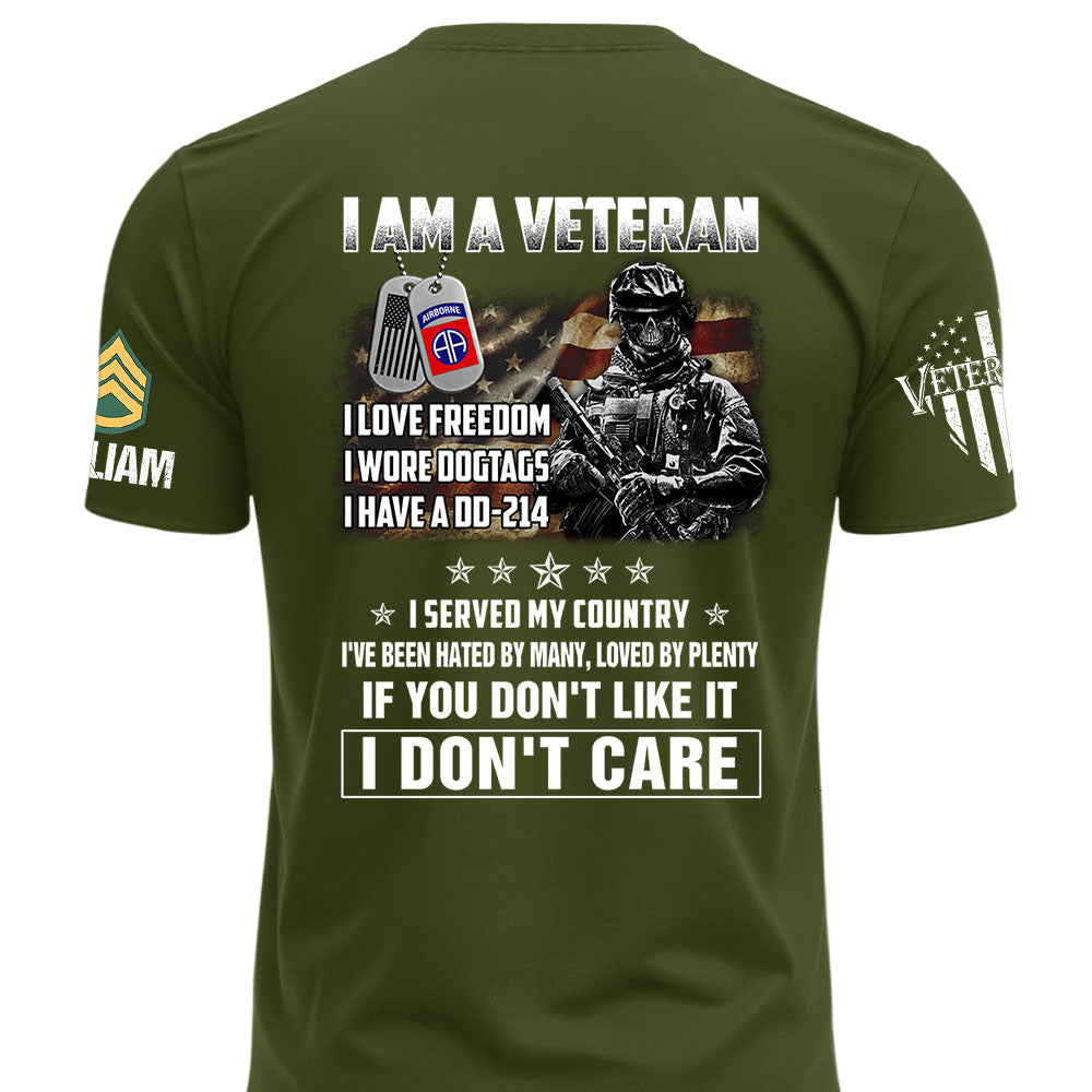 Custom Shirt I Am A Veteran – I Served My Country DD-214 Shirt Available All Military Branches Gift For Veterans K1702 MT2