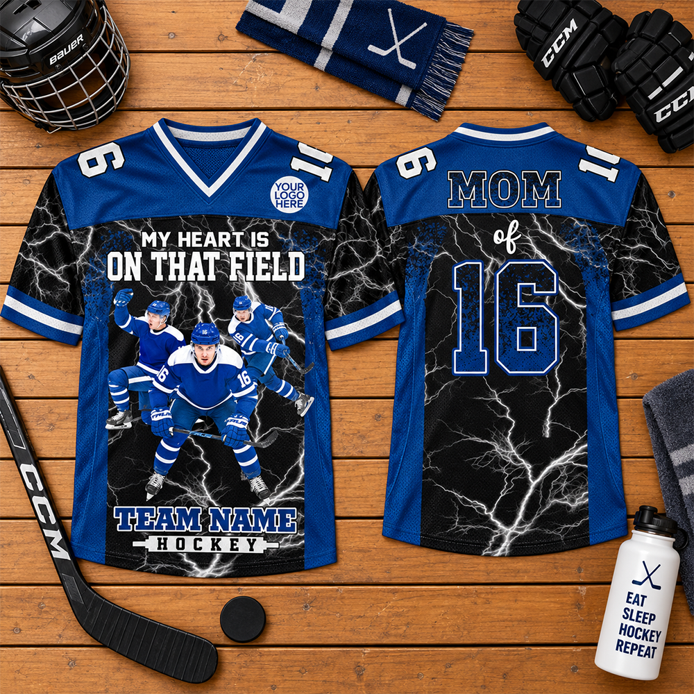 Custom My Heart Is On That Field Hockey Shirt, Gift For Hockey Lovers L0411 Hv01