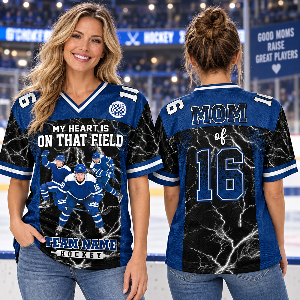 Custom My Heart Is On That Field Hockey Shirt, Gift For Hockey Lovers L0411 Hv01