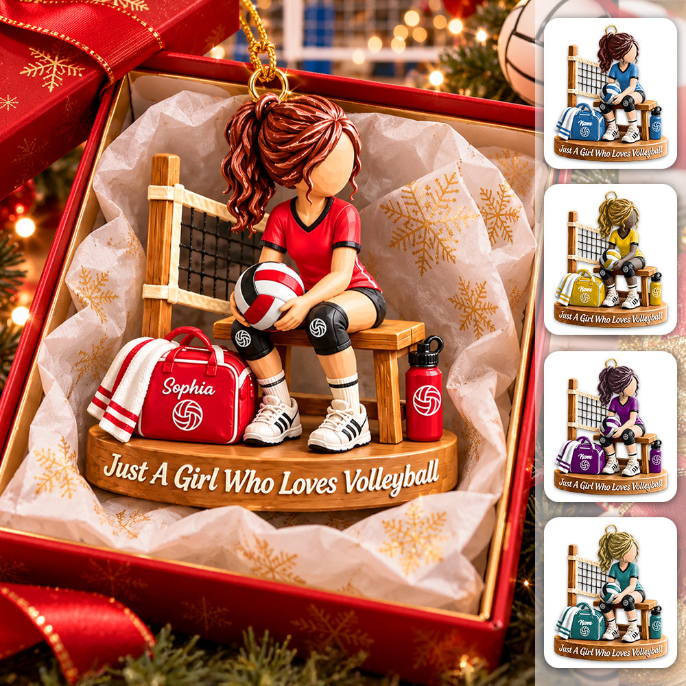 Personalized Volleyball Girl Christmas Ornament - Custom Volleyball Player Gift Hv01 