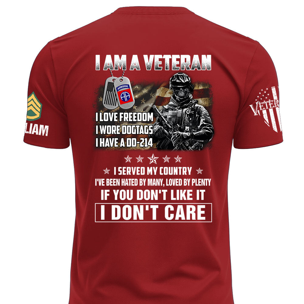 Custom Shirt I Am A Veteran – I Served My Country DD-214 Shirt Available All Military Branches Gift For Veterans K1702 MT2