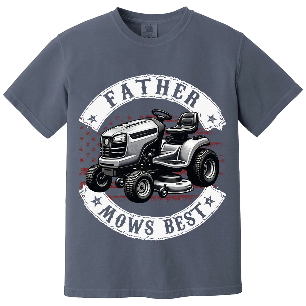 Father Mows Best Shirt, Personalized Funny Lawn Mowing Dad Shirt, Gift Idea For Father’s Day, Dad Joke T-Shirt, Yard Work Humor Tee for Dad MI209 VH01