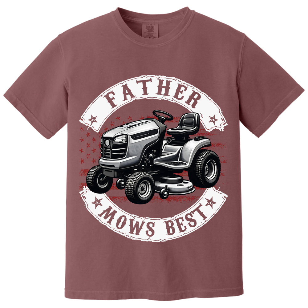 Father Mows Best Shirt, Personalized Funny Lawn Mowing Dad Shirt, Gift Idea For Father’s Day, Dad Joke T-Shirt, Yard Work Humor Tee for Dad MI209 VH01