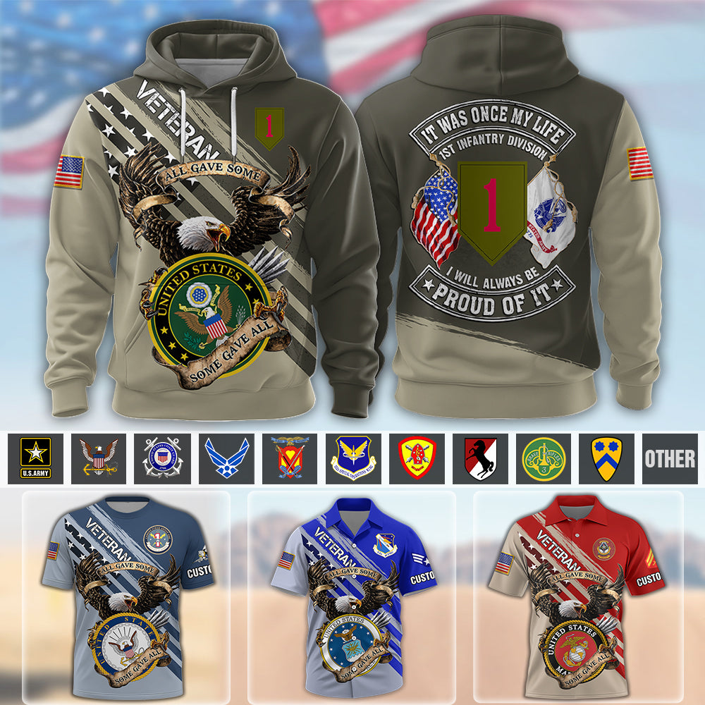 Personalized Veteran All Over Print Shirt It Was Once My Life US Veteran I Will Always Be Proud Of It Military K1702 MT2