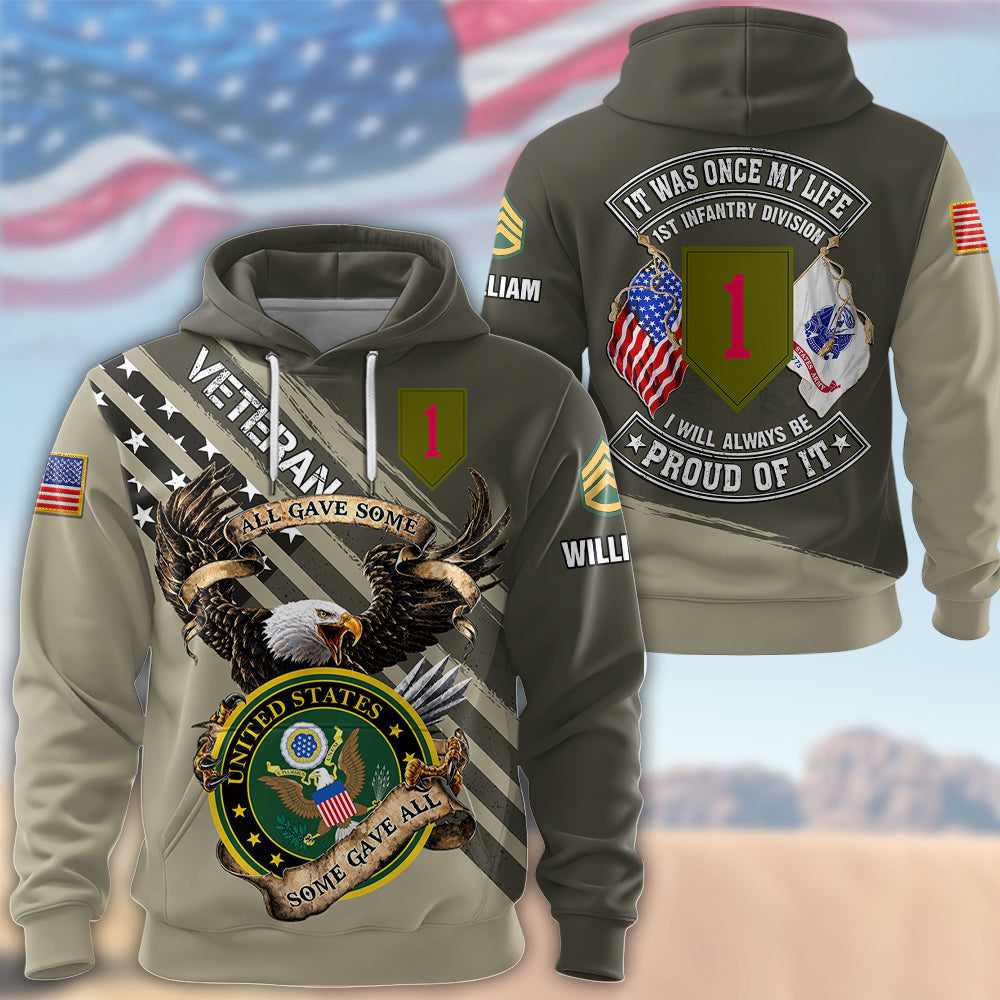 Personalized Veteran All Over Print Shirt It Was Once My Life US Veteran I Will Always Be Proud Of It Military K1702 MT2