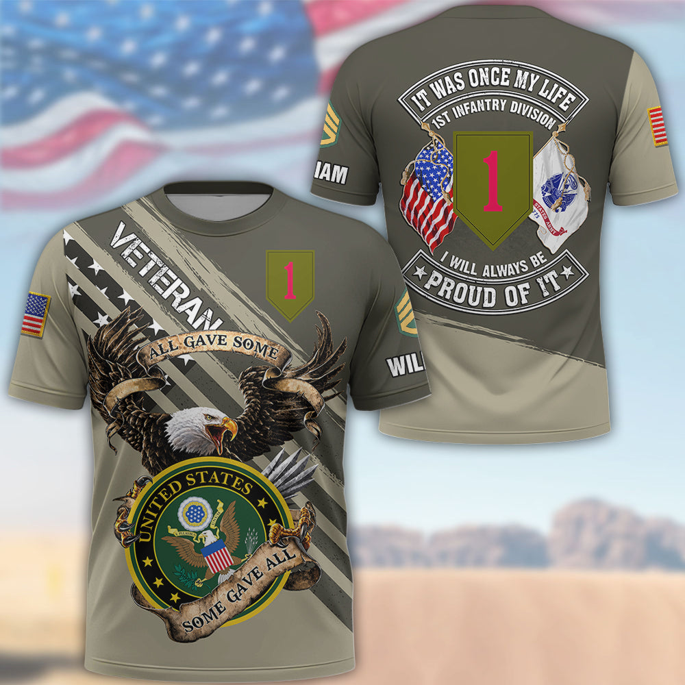 Personalized Veteran All Over Print Shirt It Was Once My Life US Veteran I Will Always Be Proud Of It Military K1702 MT2