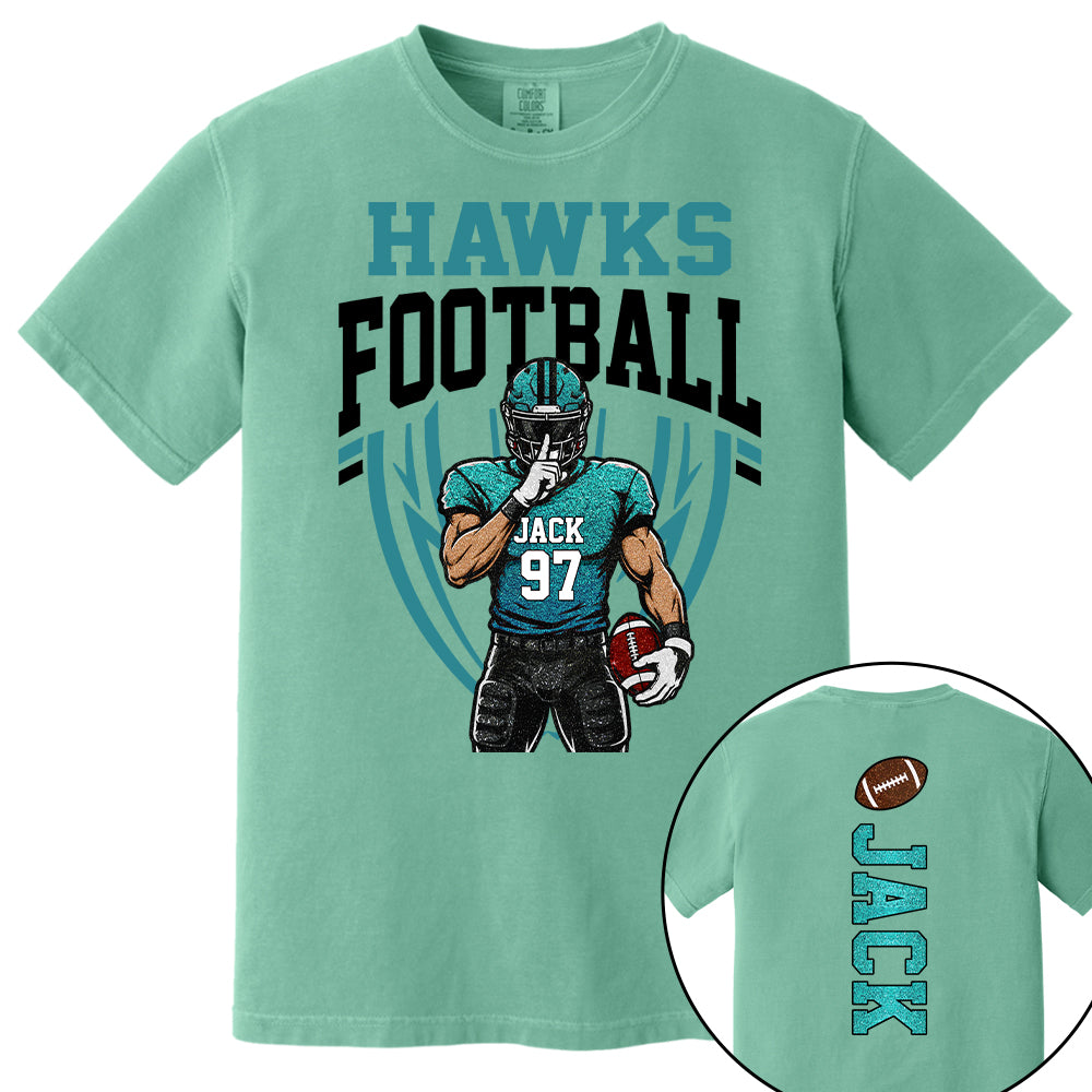 Custom Football Team Name & Number Shirt Football Mom Shirt Football Team Shirt Game Day Shirt Gift for Mom High School Football Cheer Shirt