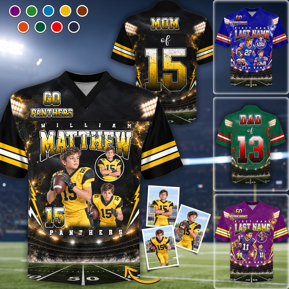 Custom Football Jersey Player Shirt, Team Name Gift For Football Lovers Game Day Shirt K1702 MT2