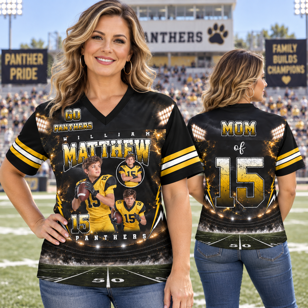 Custom Football Jersey Player Shirt, Team Name Gift For Football Lovers Game Day Shirt K1702 MT2