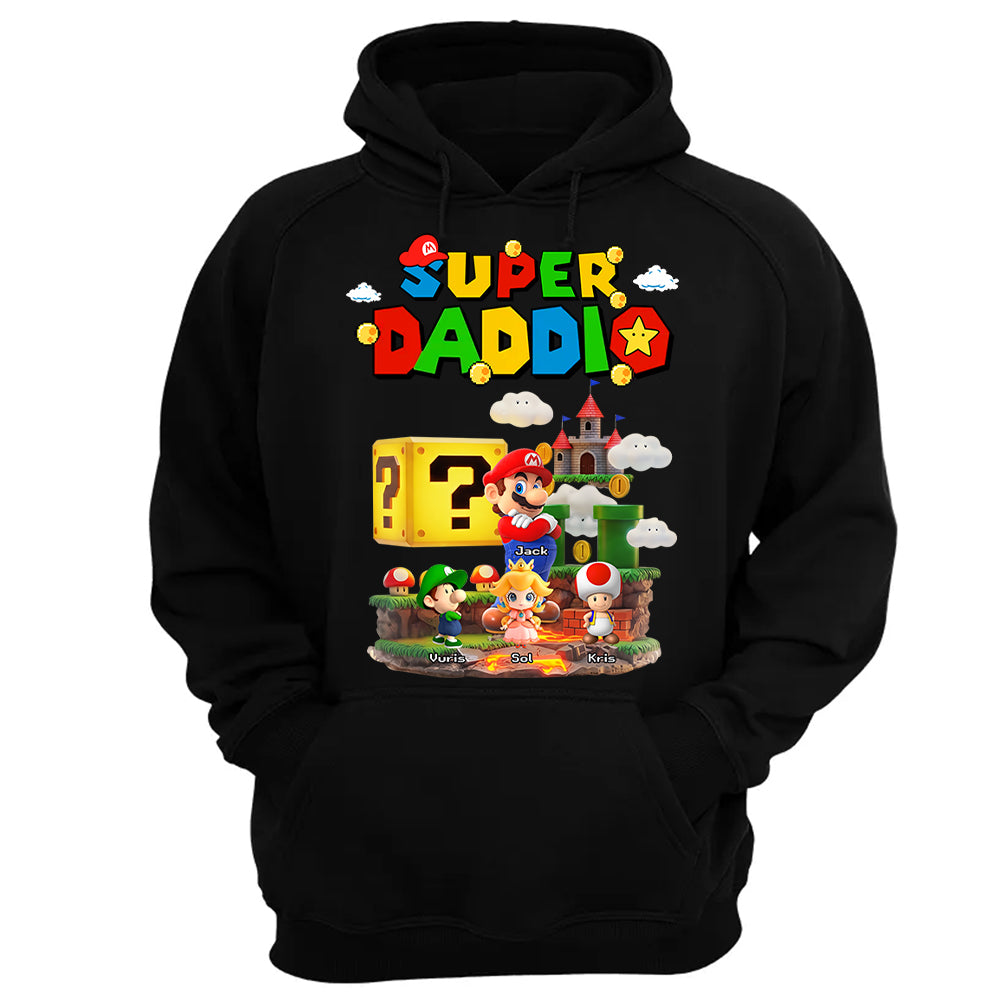 Super Daddio, Personalized Dad Shirt with Custom Kids Name, Gift For Dad, Gift For Father's Day MI209 T24