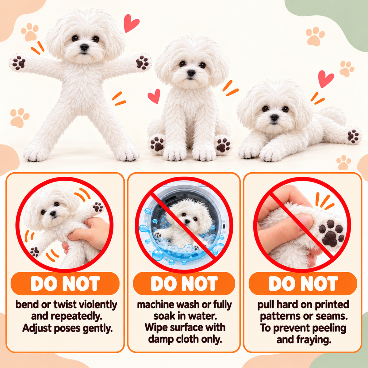 Personalized Maltese Photo Pet Squishy Toy Poseable Plush Doll, Funny Gift For Dog Mom, Dad, Pet Lover T1807 T24 TL06