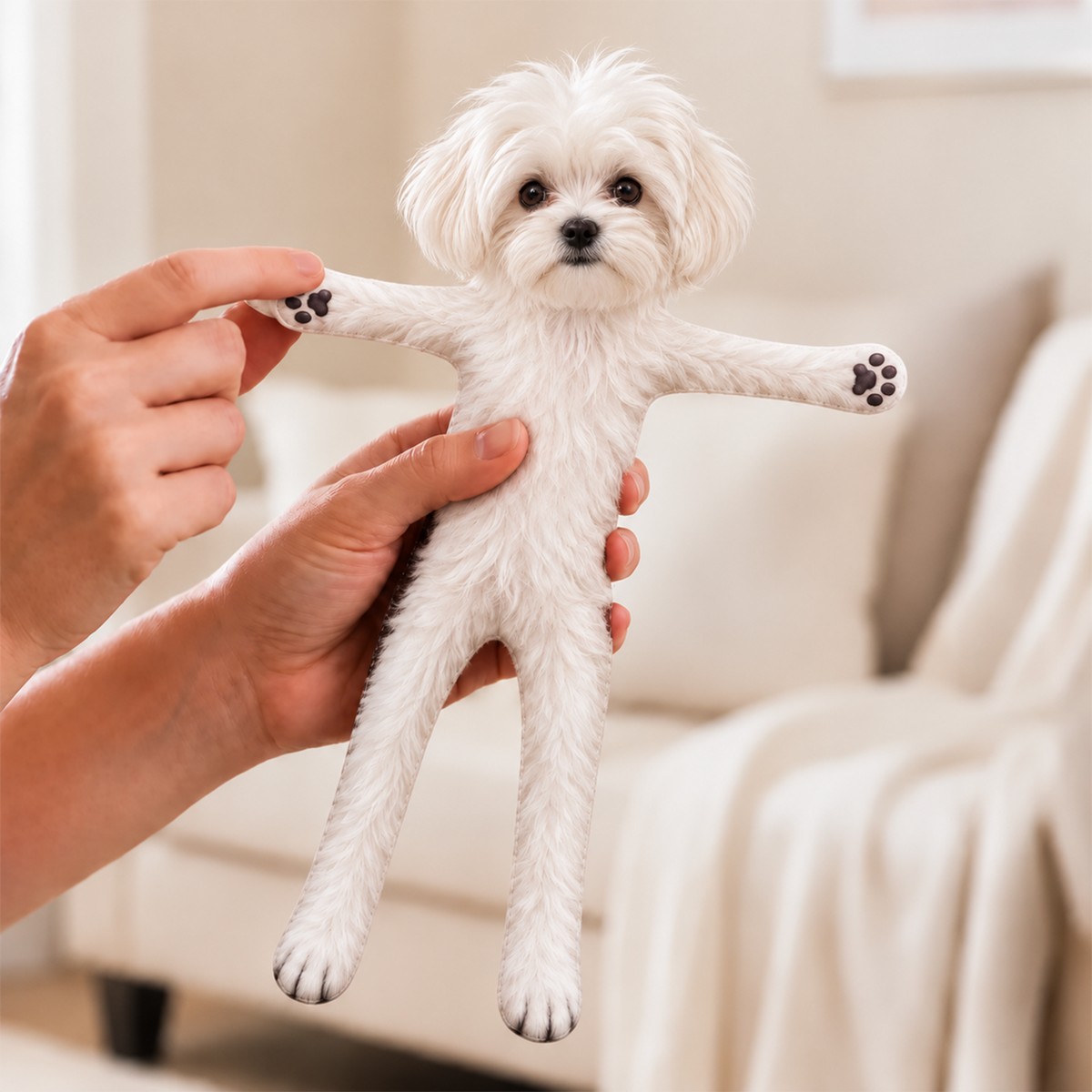 Personalized Maltese Photo Pet Squishy Toy Poseable Plush Doll, Funny Gift For Dog Mom, Dad, Pet Lover T1807 T24 TL06