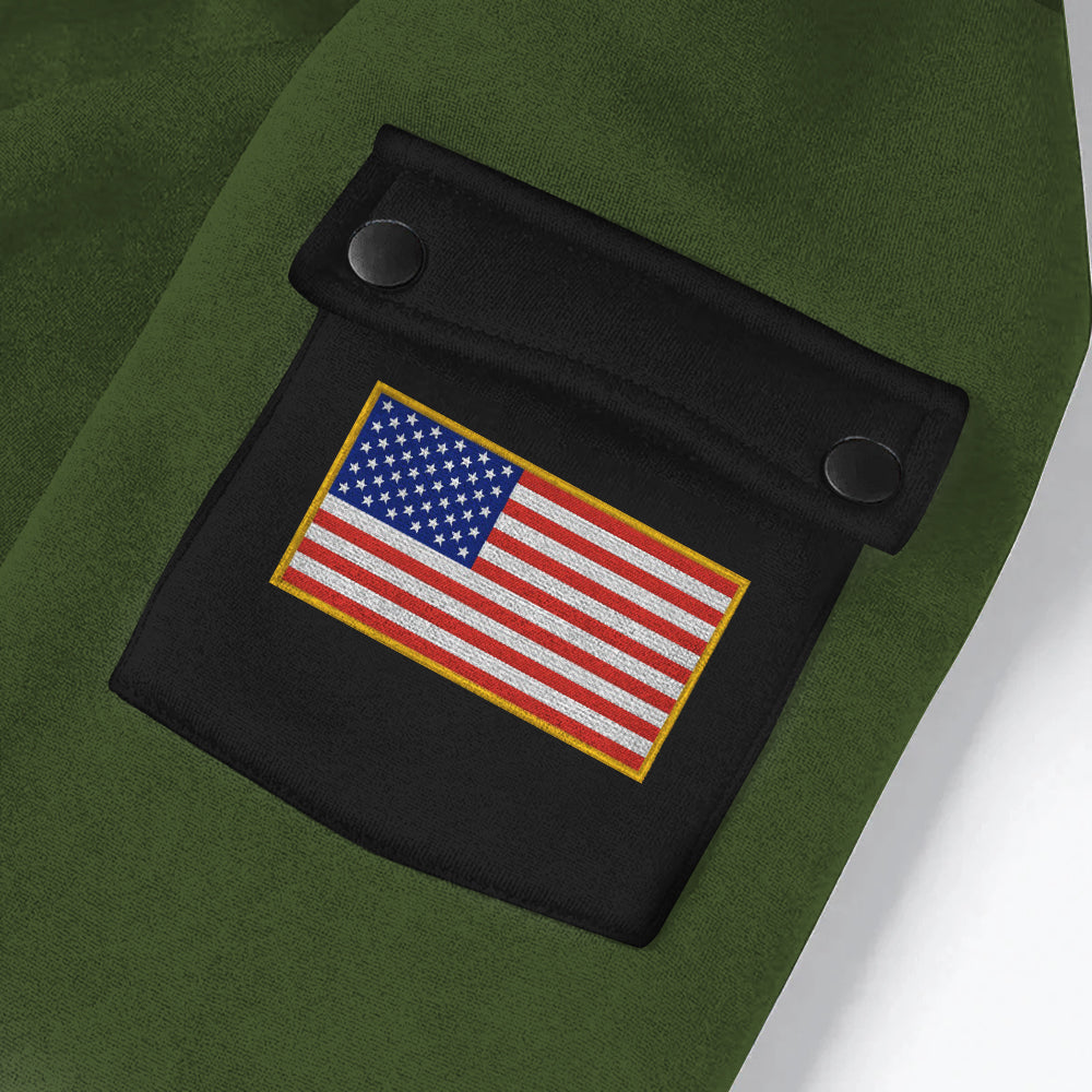 Personalized Hoodie Half Zipper Custom Military Patches Gift For Veteran K1702 Trhn