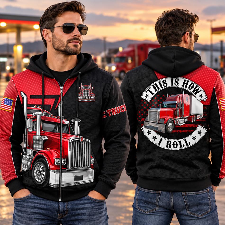 Personalized Trucker Shirt, This Is How I Roll Truck Driver All Over Print Shirt, Custom Name Truck Shirt, Trucker Gift for Men H2511 Trna KL07