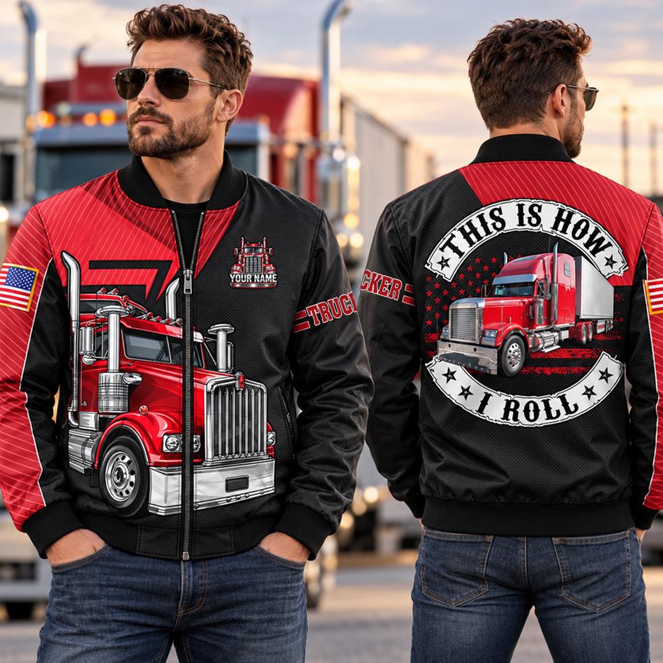 Personalized Trucker Shirt, This Is How I Roll Truck Driver All Over Print Shirt, Custom Name Truck Shirt, Trucker Gift for Men H2511 Trna KL07